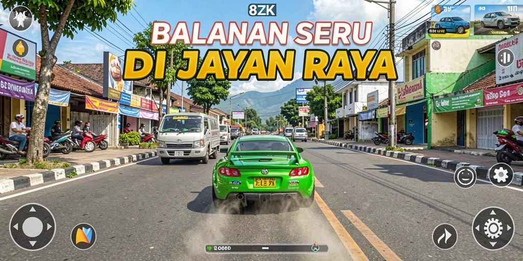 Menggambarkan balapan mendebarkan di jalan raya dengan kecepatan tinggi.