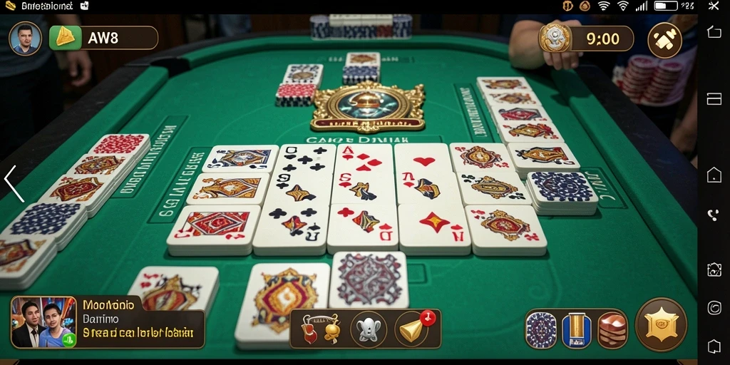 Tampilan gameplay seru dalam AW8 dengan aksi Domino menarik.
