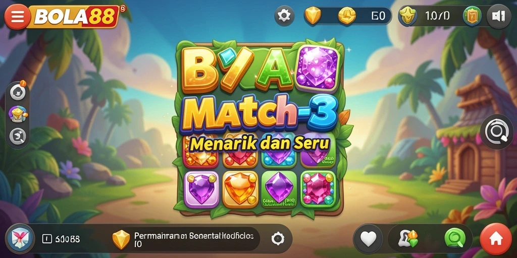 Screenshot gameplay BOLA88 menampilkan kombinasi bola warna-warni.