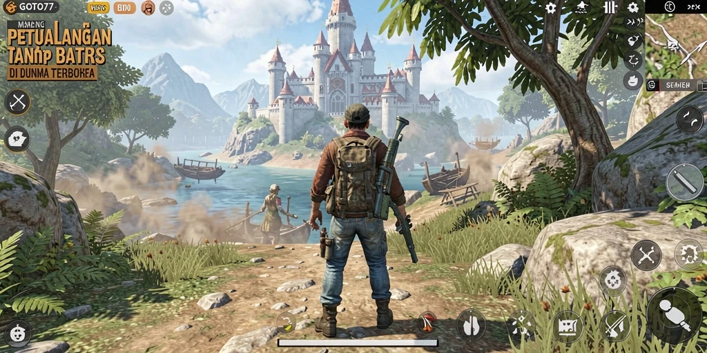 Screenshot GOTO77 menunjukkan gameplay menarik di dunia terbuka.