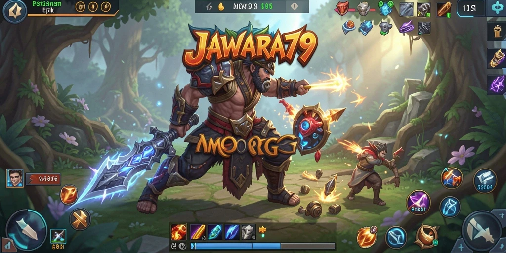 Screenshot utama JAWARA79 menampilkan aksi pertempuran mendebarkan dalam game MMORPG.