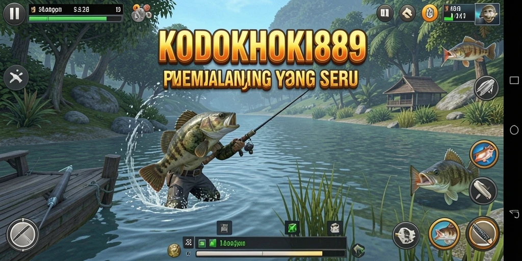 Tampilan menarik dari gameplay KODOKHOKI889 yang menampilkan memancing di lokasi indah.