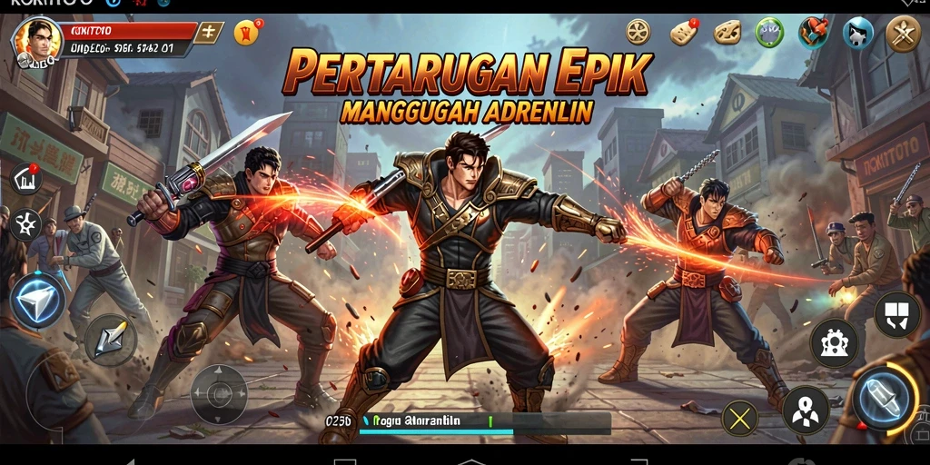 Gambaran gameplay KOKITOTO dengan pertarungan yang intens dan grafis tajam.