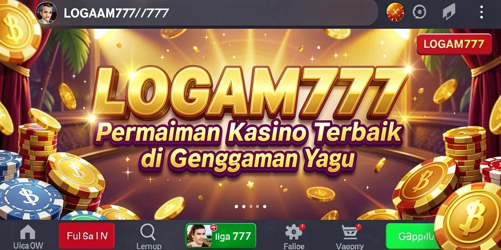 Screenshot menampilkan gameplay seru LOGAM777 dengan berbagai pilihan permainan kasino.