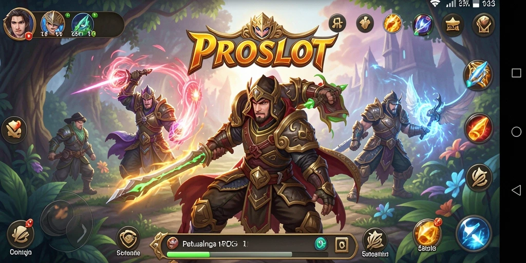 Tampilan gameplay RPG yang epik dan mendebarkan di PROSLOT.