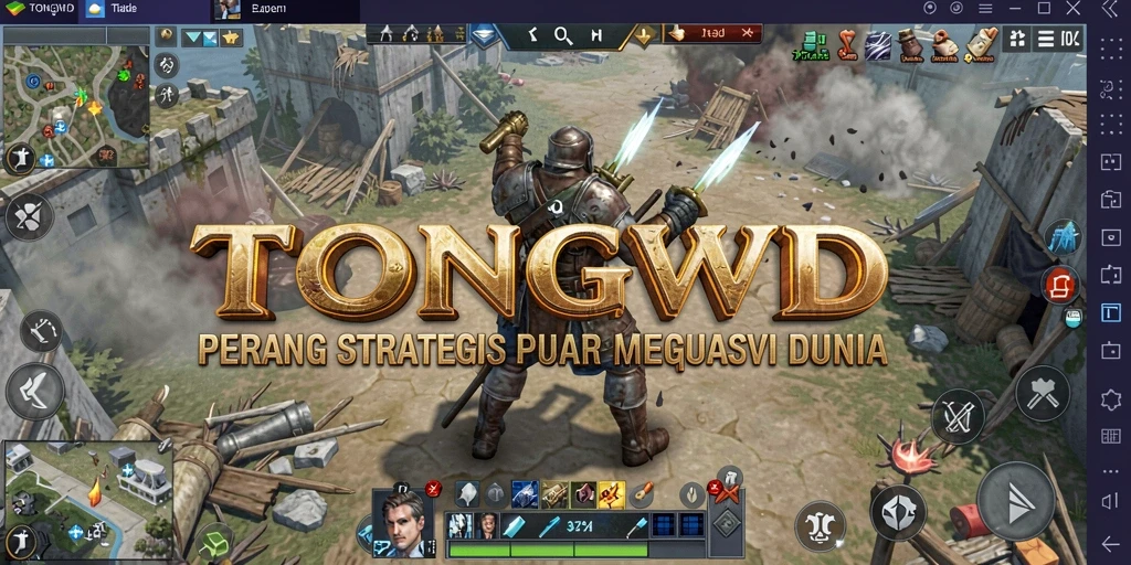 Tangkapan layar TONGWD menampilkan aksi pertempuran strategi yang mendebarkan.