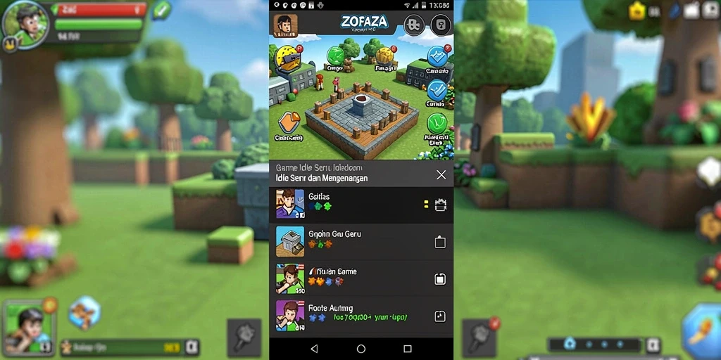 Tampilan gameplay ZOFAZA yang menarik dan penuh warna.